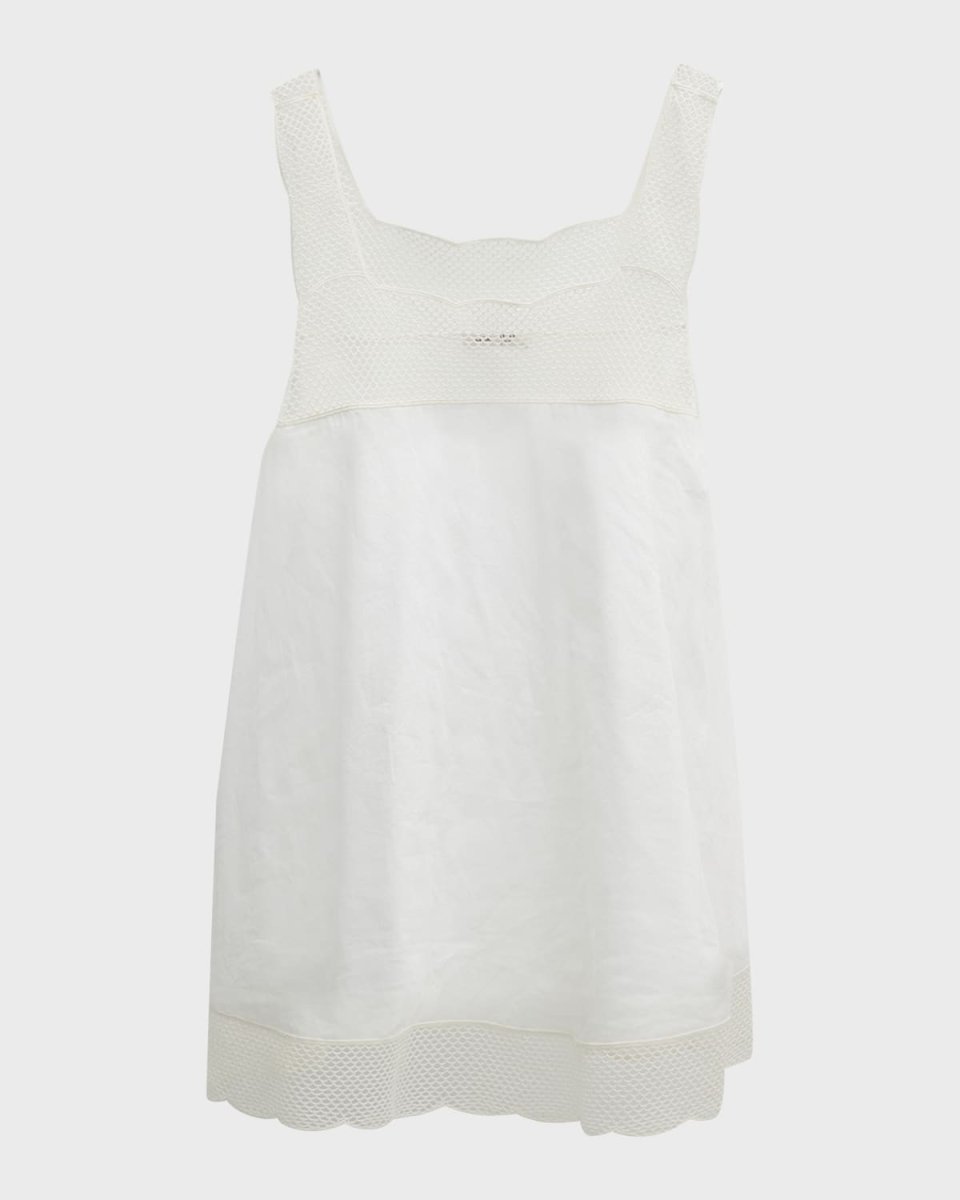 x Atelier Jolie Scalloped Fishnet Sleeveless Blouse